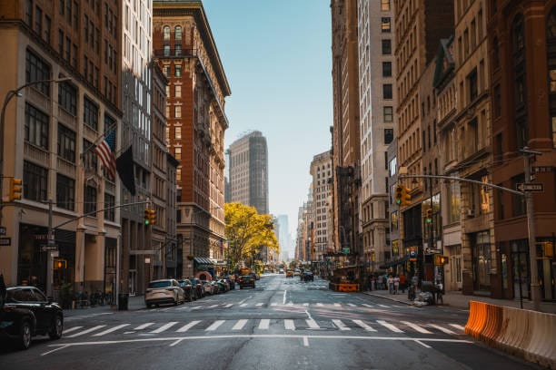 crosswalk new york street scene usa